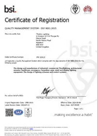 BS EN ISO 9001:2015 Certificate